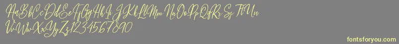 Fleur Bleue-Schriftart – Gelbe Schriften auf grauem Hintergrund