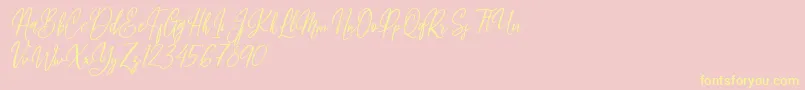 Fleur Bleue Font – Yellow Fonts on Pink Background