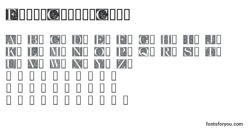Шрифт FleurCornerCaps (126816) – алфавит, цифры, специальные символы