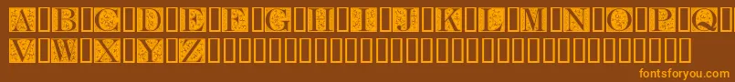 FleurCornerCaps Font – Orange Fonts on Brown Background