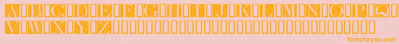 FleurCornerCaps Font – Orange Fonts on Pink Background