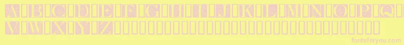 FleurCornerCaps Font – Pink Fonts on Yellow Background