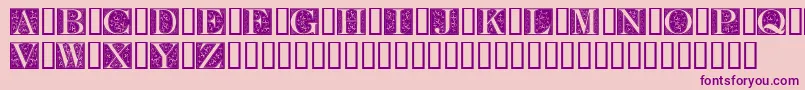 FleurCornerCaps-Schriftart – Violette Schriften auf rosa Hintergrund