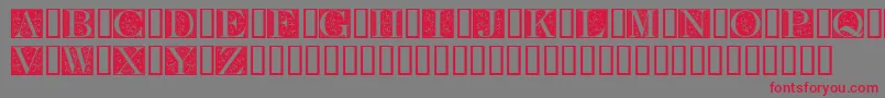 FleurCornerCaps Font – Red Fonts on Gray Background