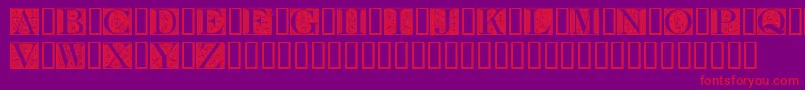 FleurCornerCaps Font – Red Fonts on Purple Background