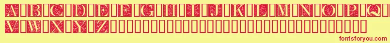 FleurCornerCaps Font – Red Fonts on Yellow Background