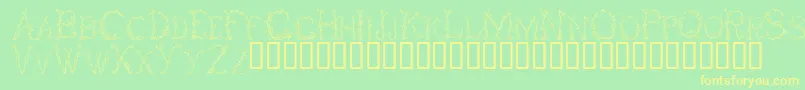 Шрифт Fleurs de Liane – жёлтые шрифты на зелёном фоне