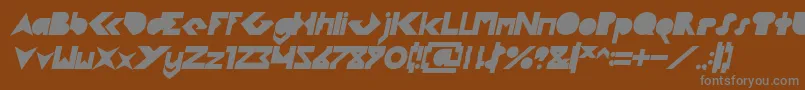 Шрифт FLIGHT STEWARDESS Bold Italic – серые шрифты на коричневом фоне