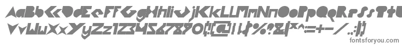 FLIGHT STEWARDESS Bold Italic-fontti – harmaat kirjasimet valkoisella taustalla