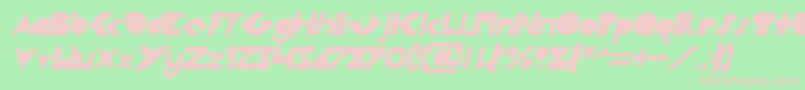 FLIGHT STEWARDESS Bold Italic-fontti – vaaleanpunaiset fontit vihreällä taustalla