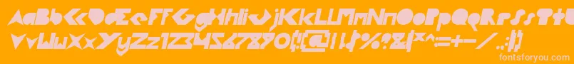 FLIGHT STEWARDESS Bold Italic-fontti – vaaleanpunaiset fontit oranssilla taustalla
