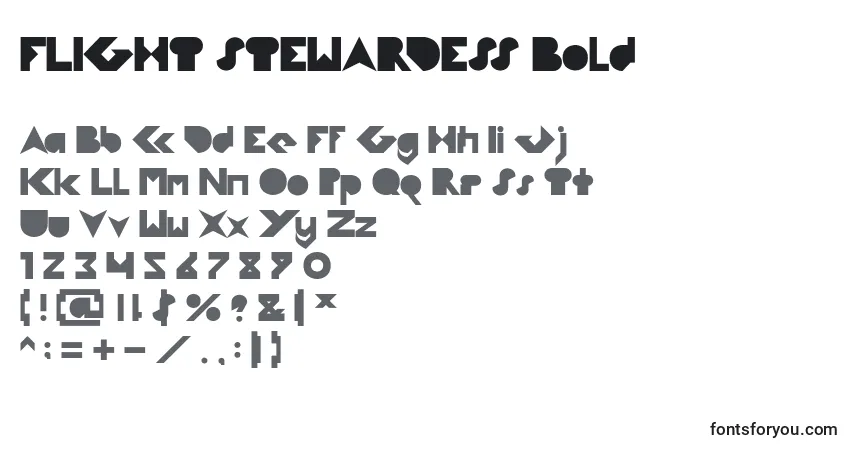 A fonte FLIGHT STEWARDESS Bold – alfabeto, números, caracteres especiais