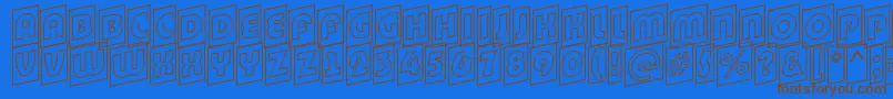 BighaustitulcmupotlRegular Font – Brown Fonts on Blue Background