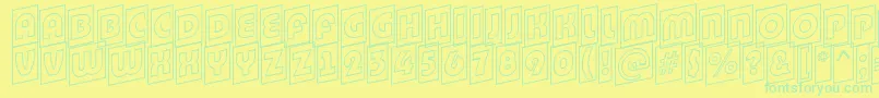 Police BighaustitulcmupotlRegular – polices vertes sur fond jaune