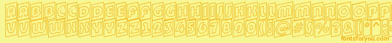 BighaustitulcmupotlRegular Font – Orange Fonts on Yellow Background
