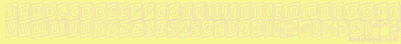 BighaustitulcmupotlRegular Font – Pink Fonts on Yellow Background