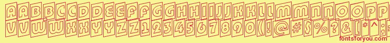 BighaustitulcmupotlRegular Font – Red Fonts on Yellow Background