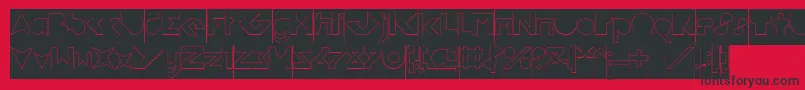 Fonte FLIGHT STEWARDESS Hollow Inverse – fontes pretas em um fundo vermelho