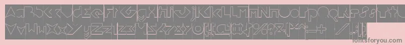 Шрифт FLIGHT STEWARDESS Hollow Inverse – серые шрифты на розовом фоне