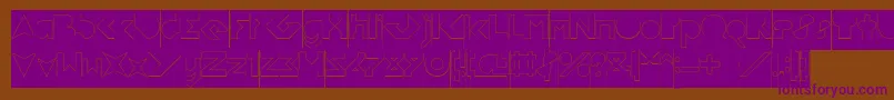 FLIGHT STEWARDESS Hollow Inverse-Schriftart – Violette Schriften auf braunem Hintergrund