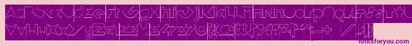 Шрифт FLIGHT STEWARDESS Hollow Inverse – фиолетовые шрифты на розовом фоне