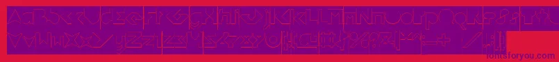 FLIGHT STEWARDESS Hollow Inverse Font – Purple Fonts on Red Background