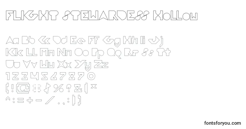 Шрифт FLIGHT STEWARDESS Hollow – алфавит, цифры, специальные символы
