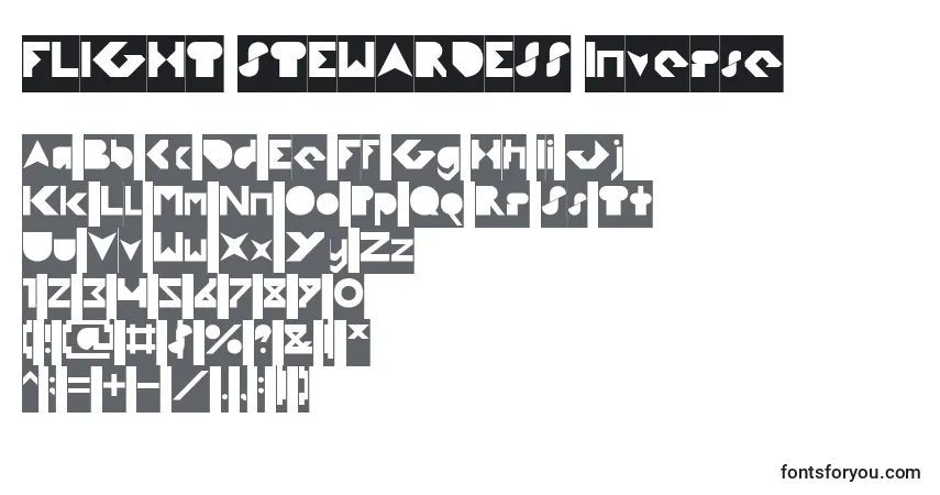 Шрифт FLIGHT STEWARDESS Inverse – алфавит, цифры, специальные символы