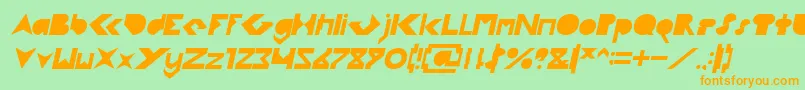 FLIGHT STEWARDESS Italic Font – Orange Fonts on Green Background