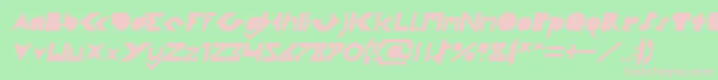 フォントFLIGHT STEWARDESS Italic – 緑の背景にピンクのフォント