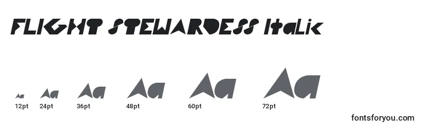 FLIGHT STEWARDESS Italic Font Sizes