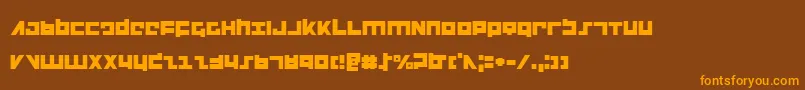 flightcorps-Schriftart – Orangefarbene Schriften auf braunem Hintergrund
