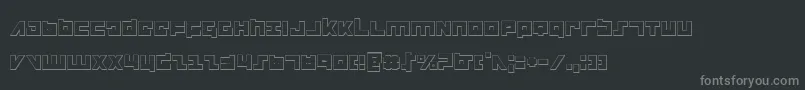 Fonte flightcorps3d – fontes cinzas em um fundo preto