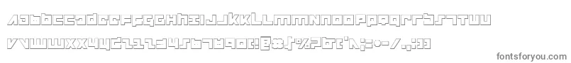 flightcorps3d-fontti – harmaat kirjasimet valkoisella taustalla