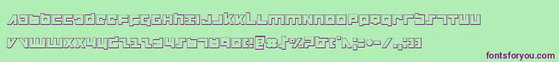 Шрифт flightcorps3d – фиолетовые шрифты на зелёном фоне