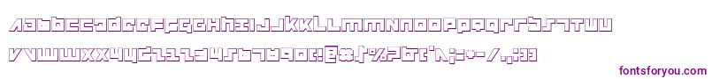 フォントflightcorps3d – 白い背景に紫のフォント