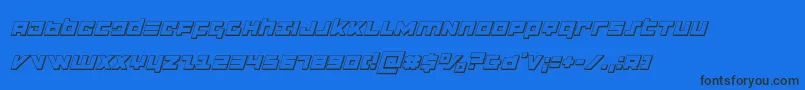 flightcorps3dital Font – Black Fonts on Blue Background