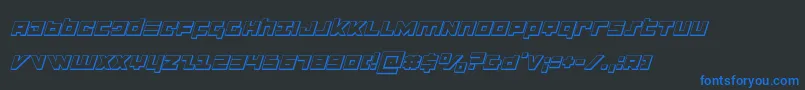flightcorps3dital Font – Blue Fonts on Black Background