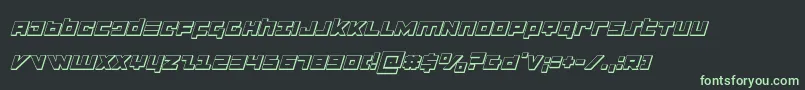 フォントflightcorps3dital – 黒い背景に緑の文字