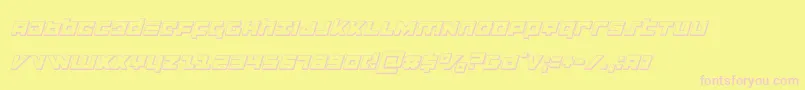Fonte flightcorps3dital – fontes rosa em um fundo amarelo