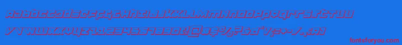 flightcorps3dital Font – Red Fonts on Blue Background