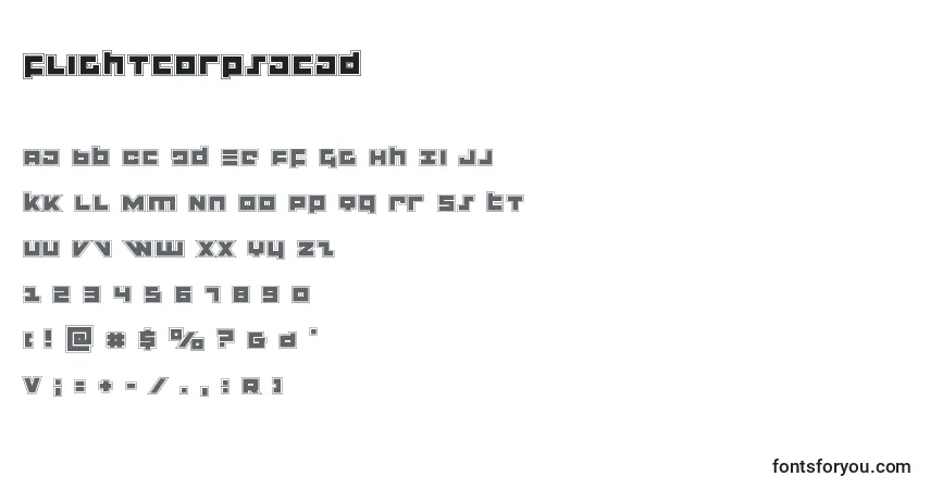 Schriftart Flightcorpsacad – Alphabet, Zahlen, spezielle Symbole