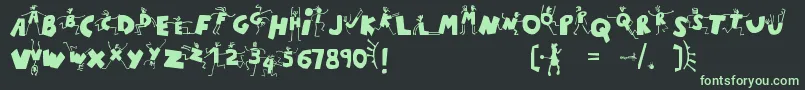 FontDoll Font – Green Fonts on Black Background