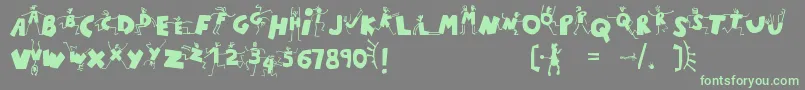 FontDoll Font – Green Fonts on Gray Background