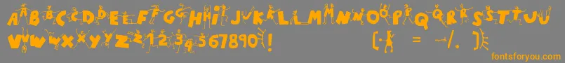 FontDoll Font – Orange Fonts on Gray Background