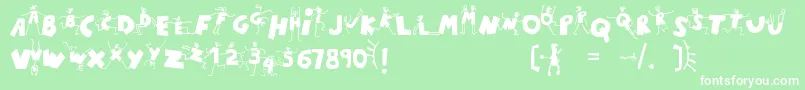 FontDoll Font – White Fonts on Green Background