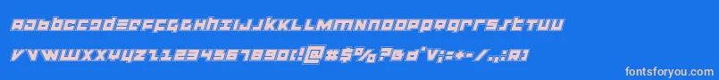 flightcorpsacadital Font – Pink Fonts on Blue Background