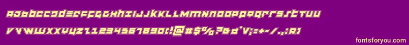 flightcorpsacadital Font – Yellow Fonts on Purple Background