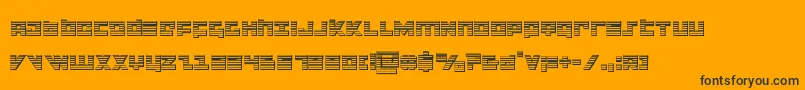 flightcorpschrome-Schriftart – Schwarze Schriften auf orangefarbenem Hintergrund