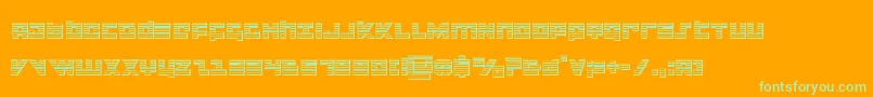 フォントflightcorpschrome – オレンジの背景に緑のフォント